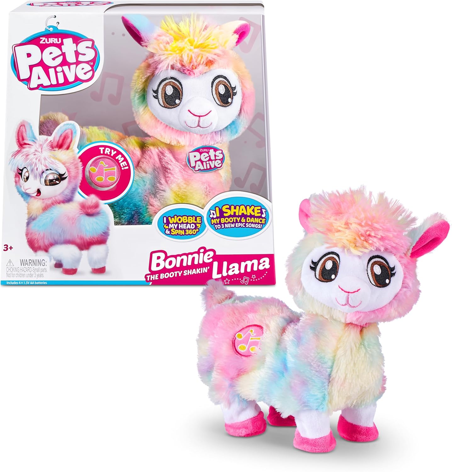 Pets Alive Rainbow Bonnie The Booty Shakin Llama Battery-Powered Dancing Robotic Toy by Zuru