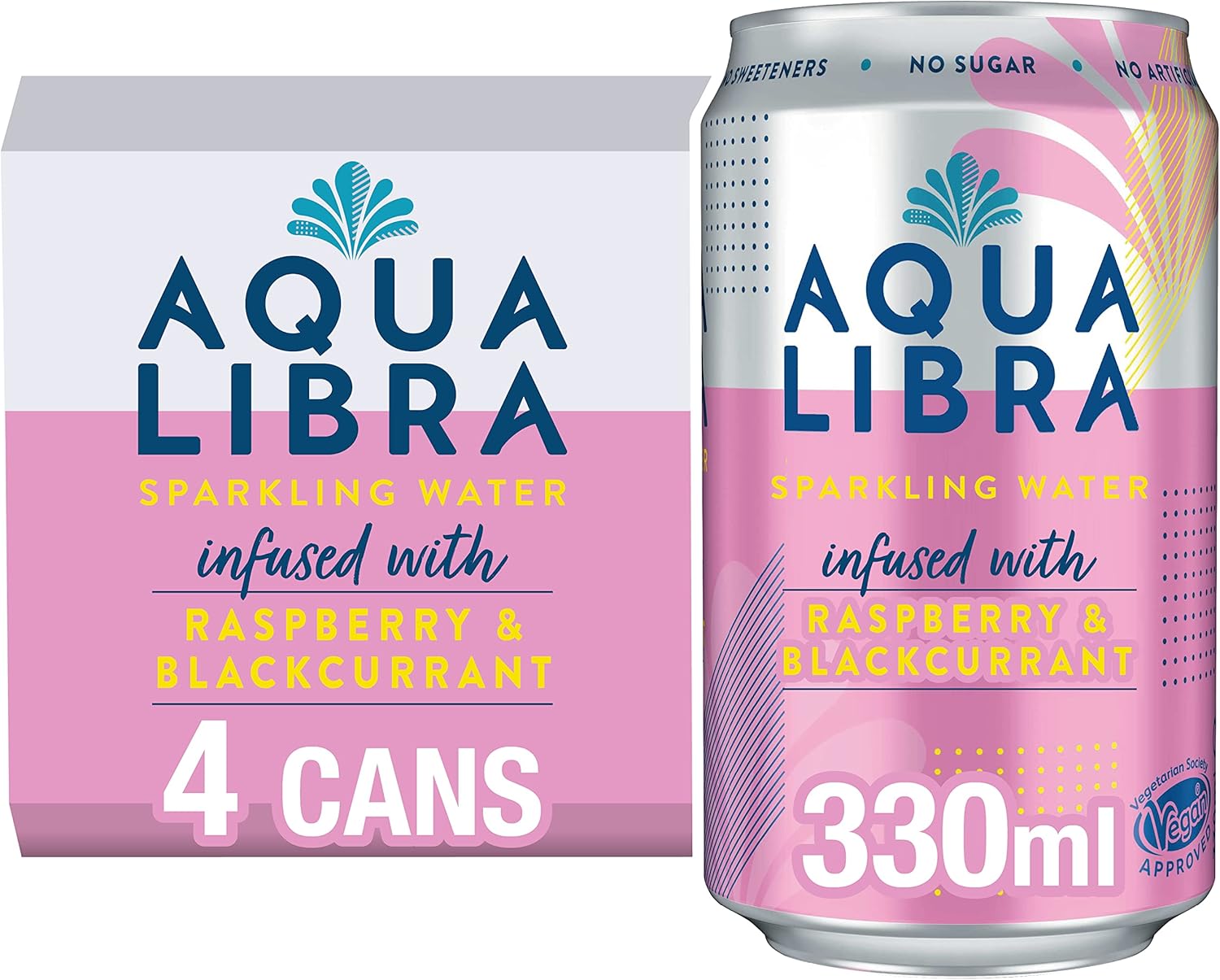 Aqua Libra Sparkling Water Infused with Raspberry & Blackcurrant 4 x 330ml