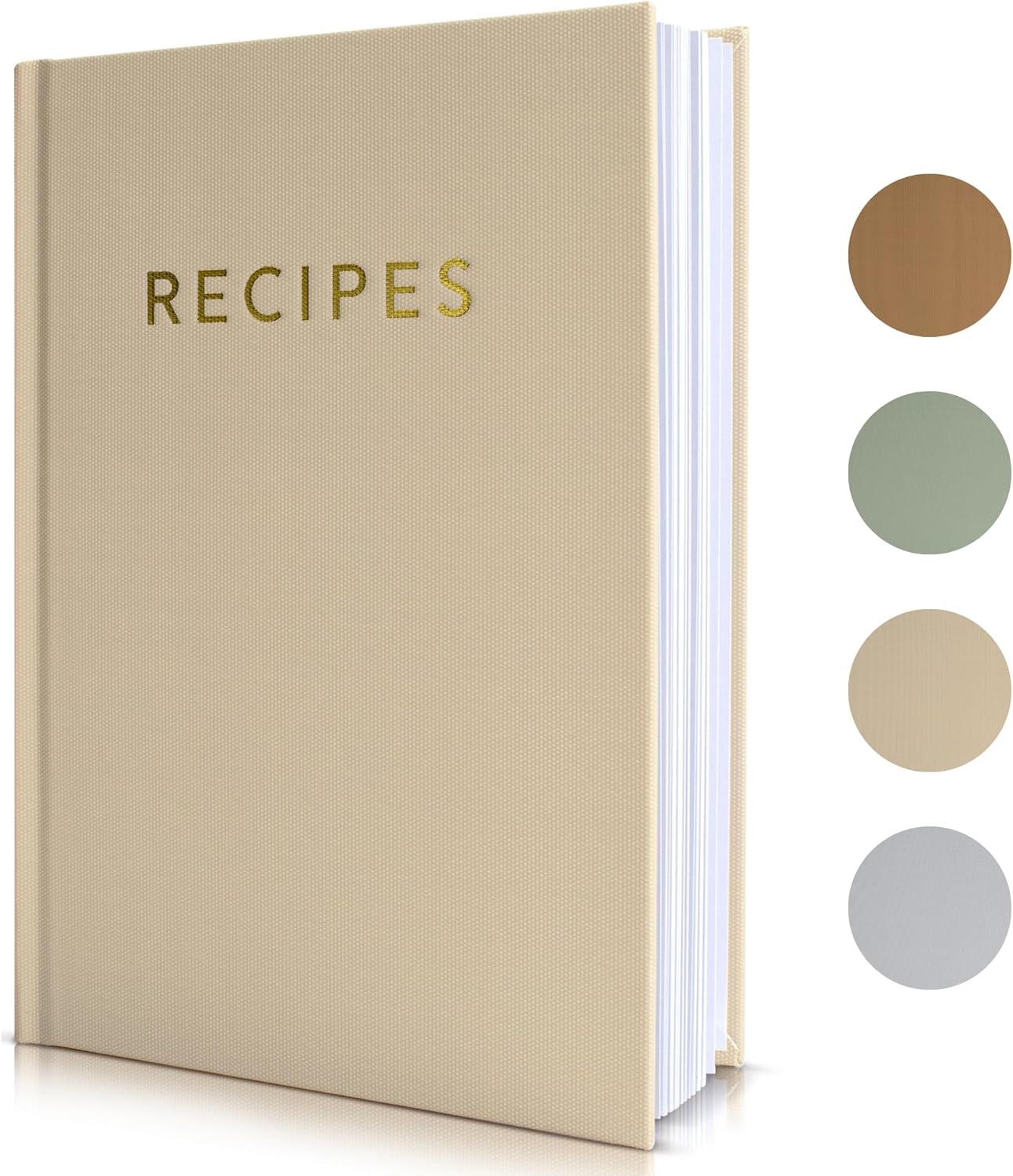 ZICOTO Aesthetic Blank Recipe Book with Waterproof Cover - The Perfect Recipe Notebook To Write In Your Own Recipes - Beautiful Blank Cookbook to Organize Your Recipes