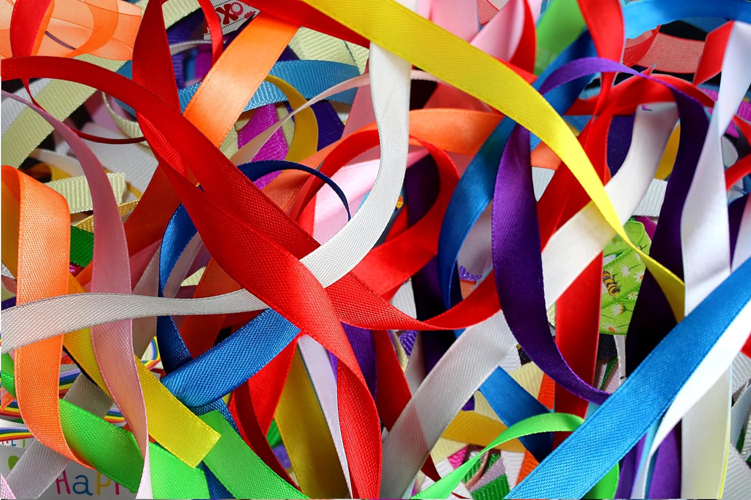 10M Bundles of Assorted Mixed Ribbons, Mix Colours, Sizes, Materials Off Cuts Premium Quality