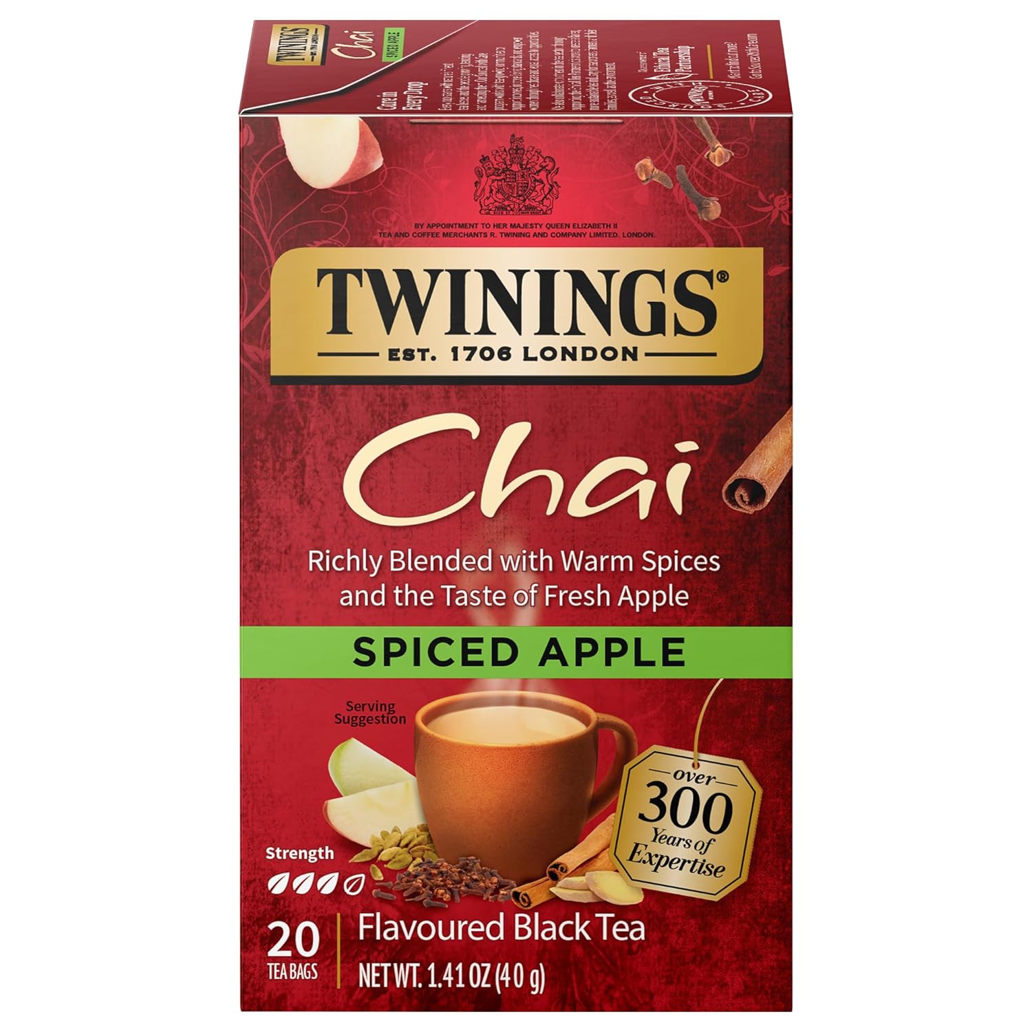 Twinings Spiced Apple Chai Tea, 1.41 oz, 20 ct