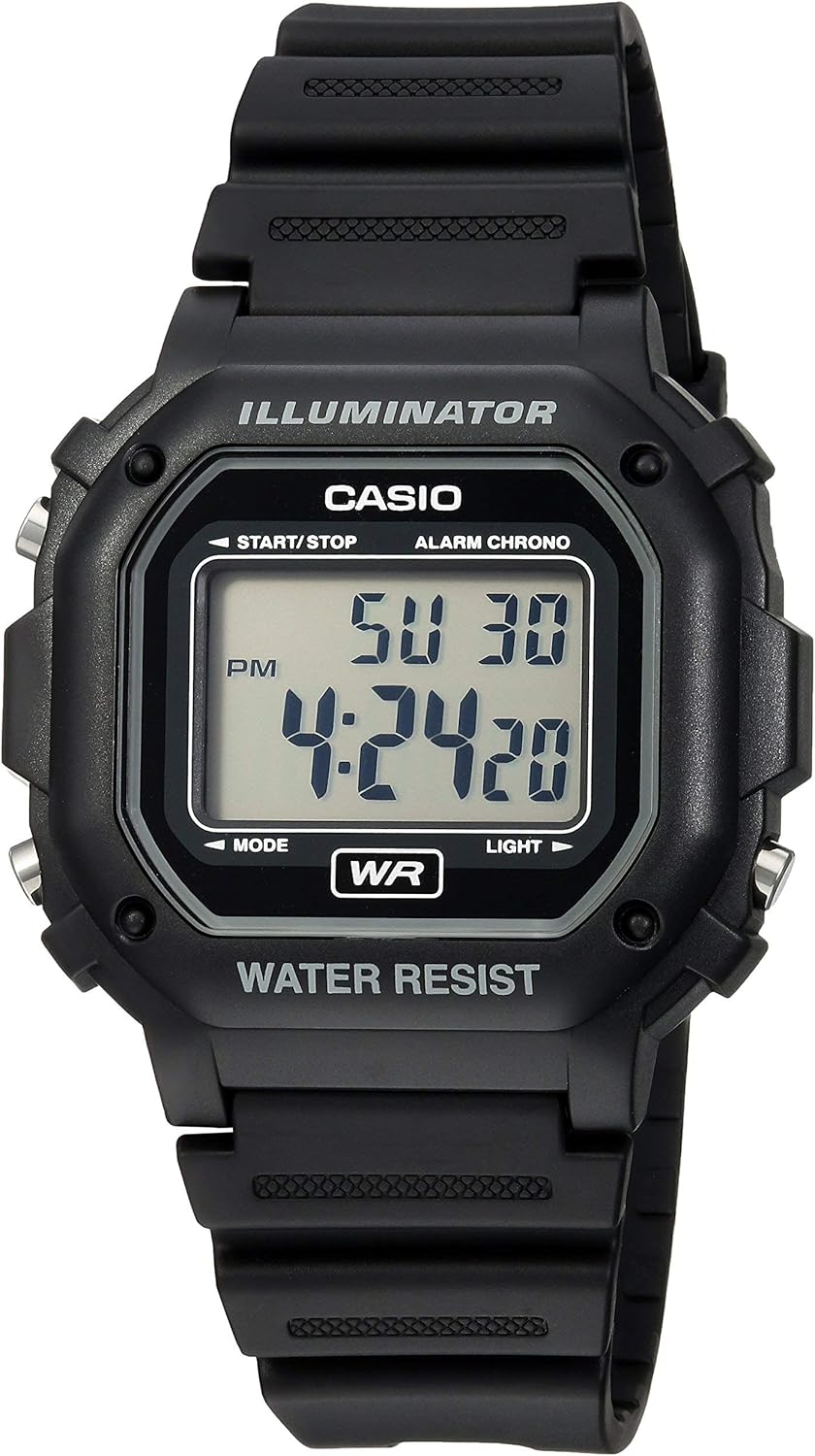 Casio F108WH Series | Men's Digital Watch | Illuminator | Water Resistant | LED Light | Daily Alarm | 1/100 SEC Stopwatch | 3 Hands (HR, Min, SEC) | Date/Day Display | Daily Alarm | 7 Year Battery