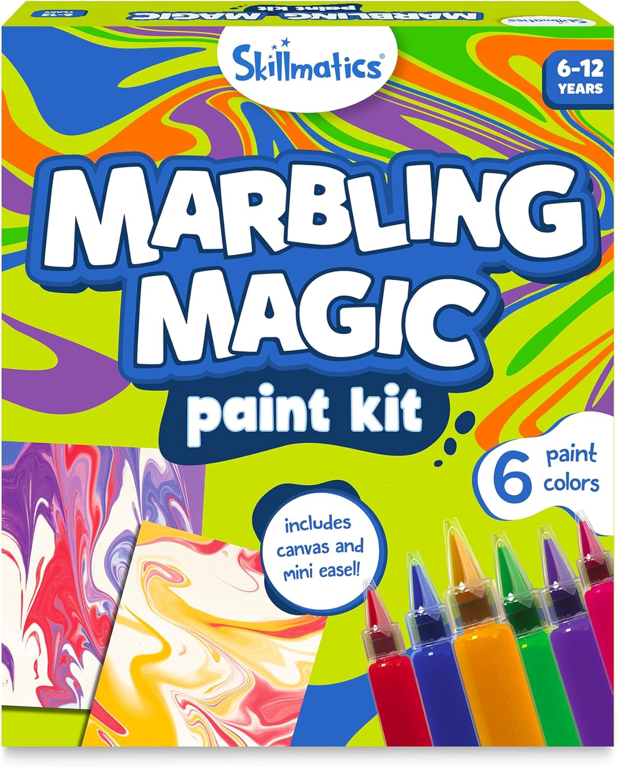 Skillmatics Marbling Magic Paint Kit for Kids, Art & Craft Activity for Girls & Boys, Water Marbling Kit, Craft Kits & Supplies, DIY Creative Activity, Gifts for Ages 6, 7, 8, 9, 10, 11, 12