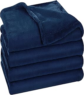 Utopia Bedding Fleece Blanket Twin Size Navy 300GSM Luxury Bed Blanket Anti-Static Fuzzy Soft Blanket Microfiber (90x66 Inches)