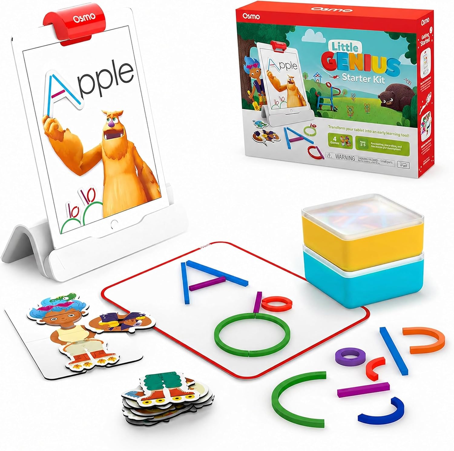 Osmo Little Genius Kit, Ages 3-5, Preschool Phonics & Letters, iPad