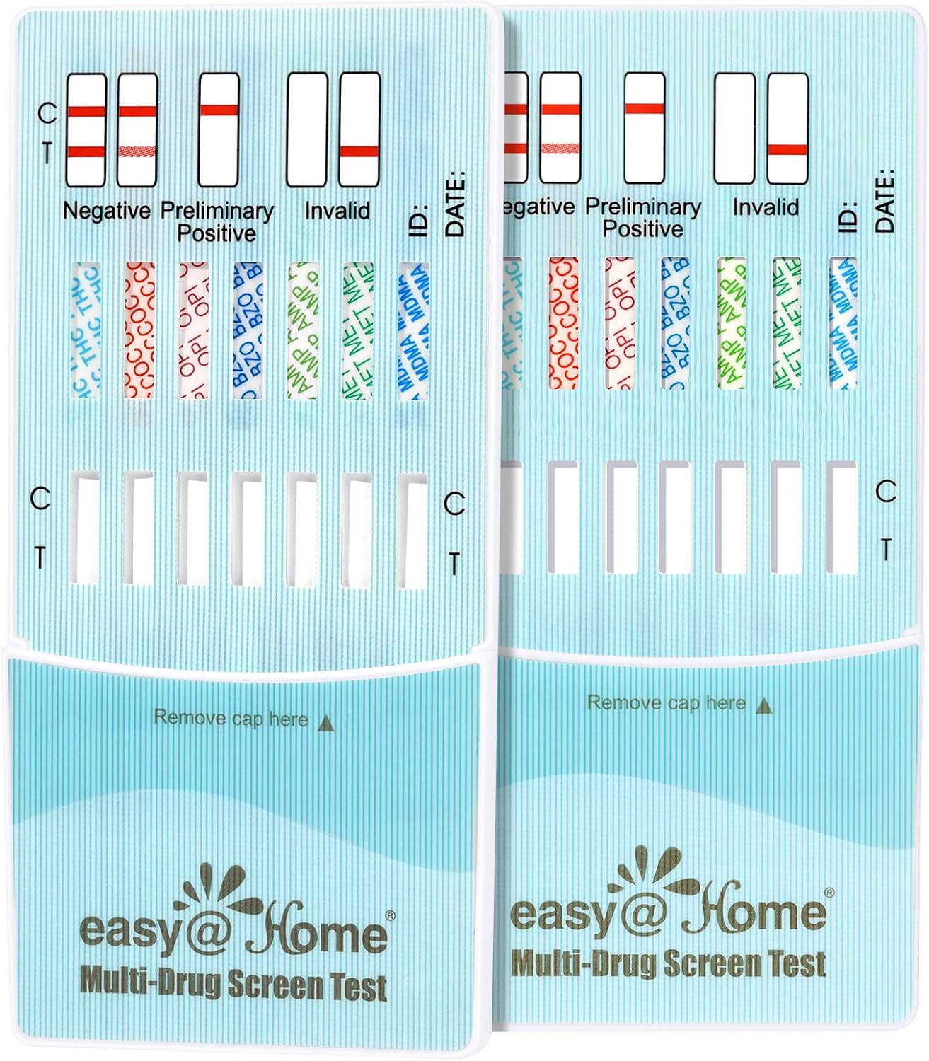 Easy@Home Multidrug Screen Test - Urine Drug Test Kit Detect 7 Commonly Used Drugs Marijuana(THC), Cocaine(COC), Morphine(MOR/OPI 2000), Oxazepam(BZO), Amphetamine(AMP), MET, MDMA EDOAP-174-15Pack