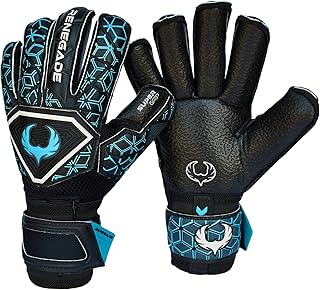 Renegade GK Triton Goalie Gloves with Microbe-Guard (Sizes 5-11, 3 Styles, Level 2) Pro-Tek Fingersaves & Durable 3.5+3MM Super Grip | Great Hard Ground Goalkeeper Glove | Based in The USA