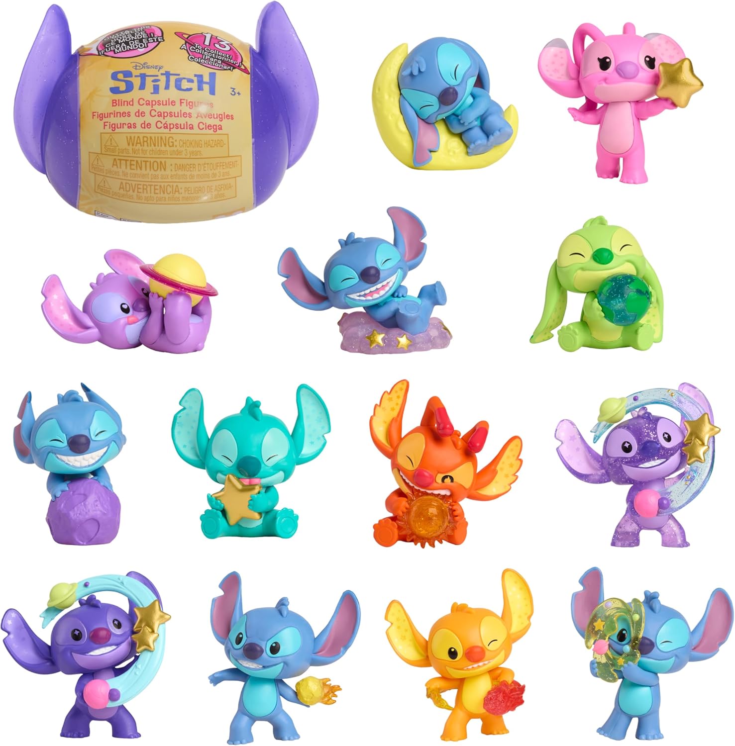 Just Play Disney Stitch Outta This World Collectible Mini Figure Capsule, Kids Toys for Ages 3 Up