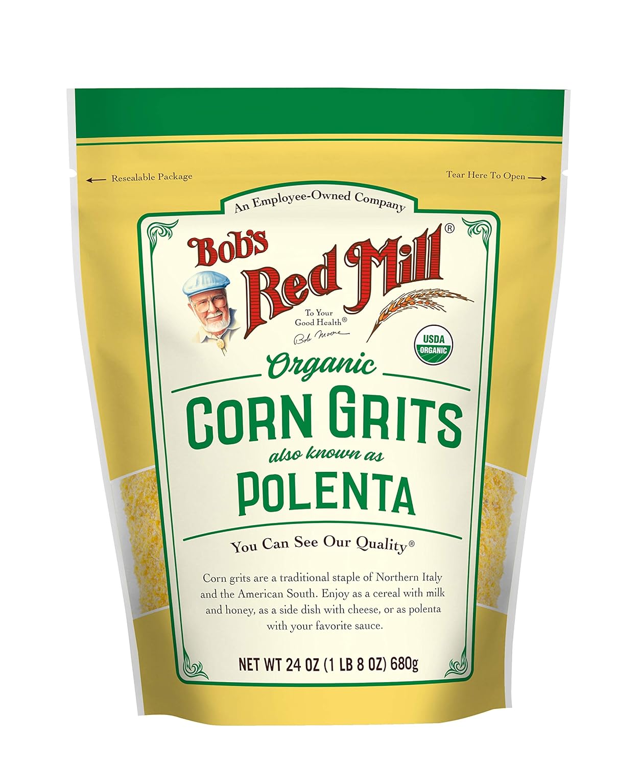 Bob's Red Mill Organic Corn Grits / Polenta, 24oz (Pack of 1) - Vegan, Kosher