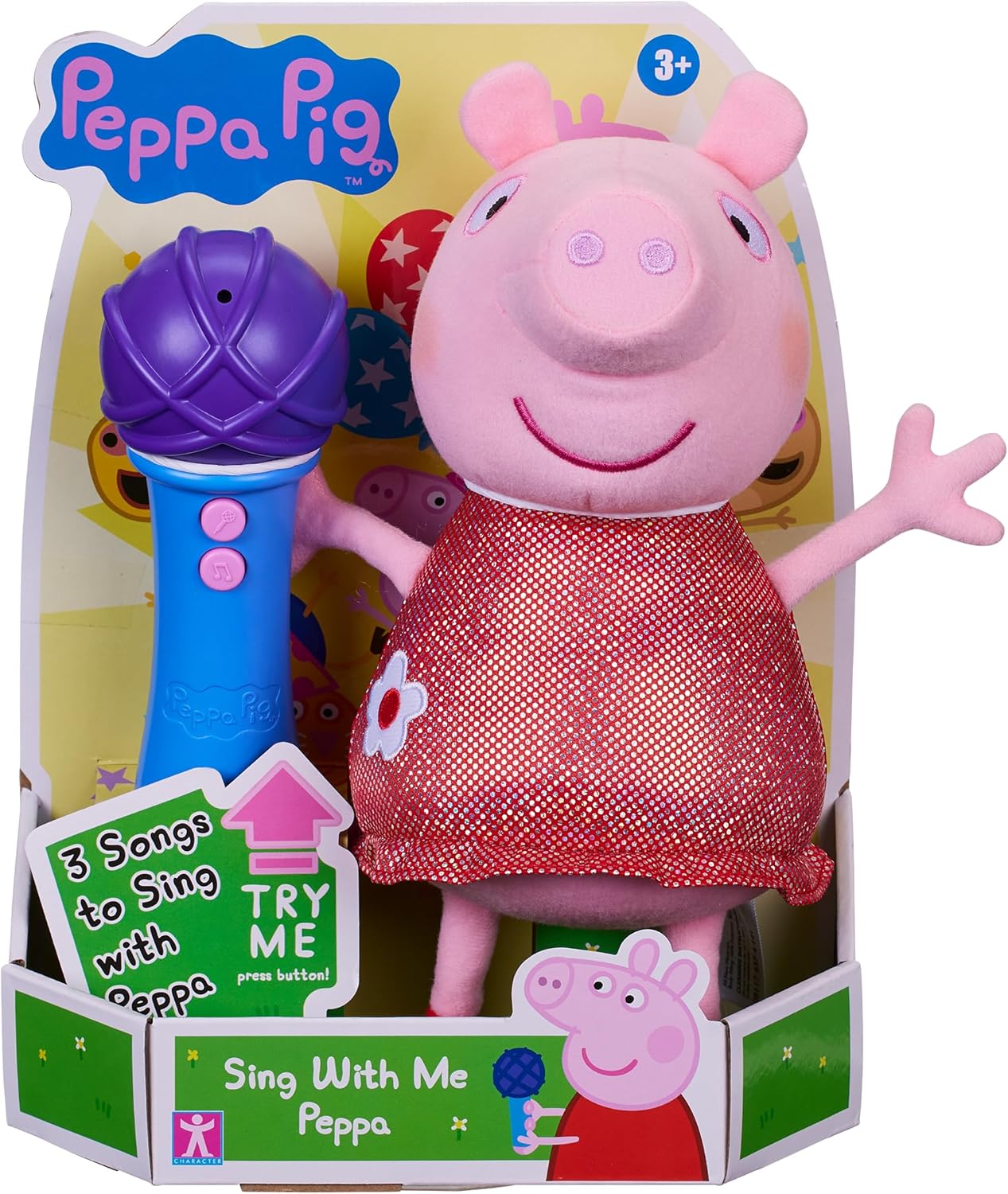 Peppa Pig, Sing With Me Peppa, Interactive Feature Plush, Musical Soft Toy with Microphone, Toys, Gift for Preschoolers