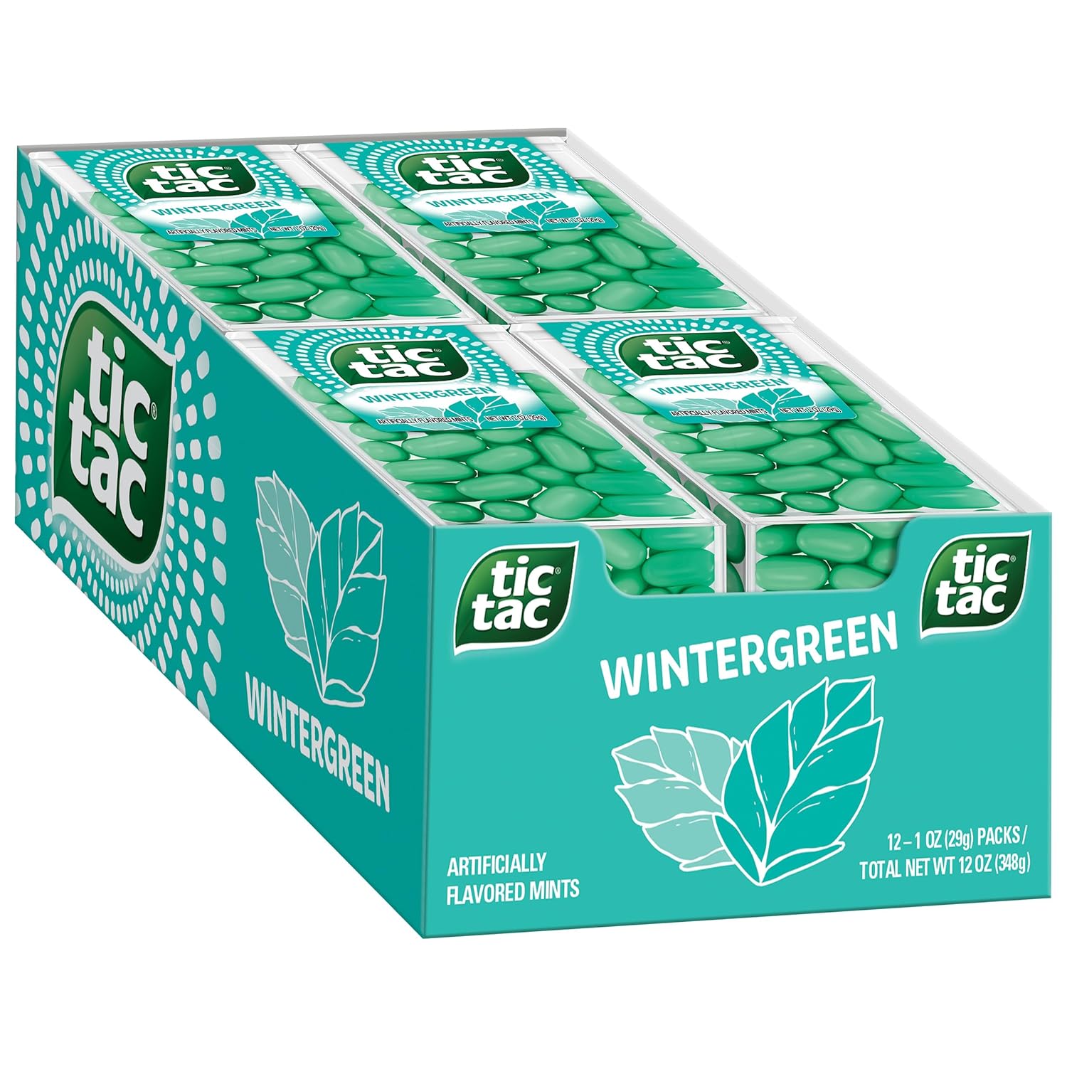 Tic Tac Wintergreen Breath Mints, Bulk 12 Pack, On-The-Go Refreshment, 1 Oz Each