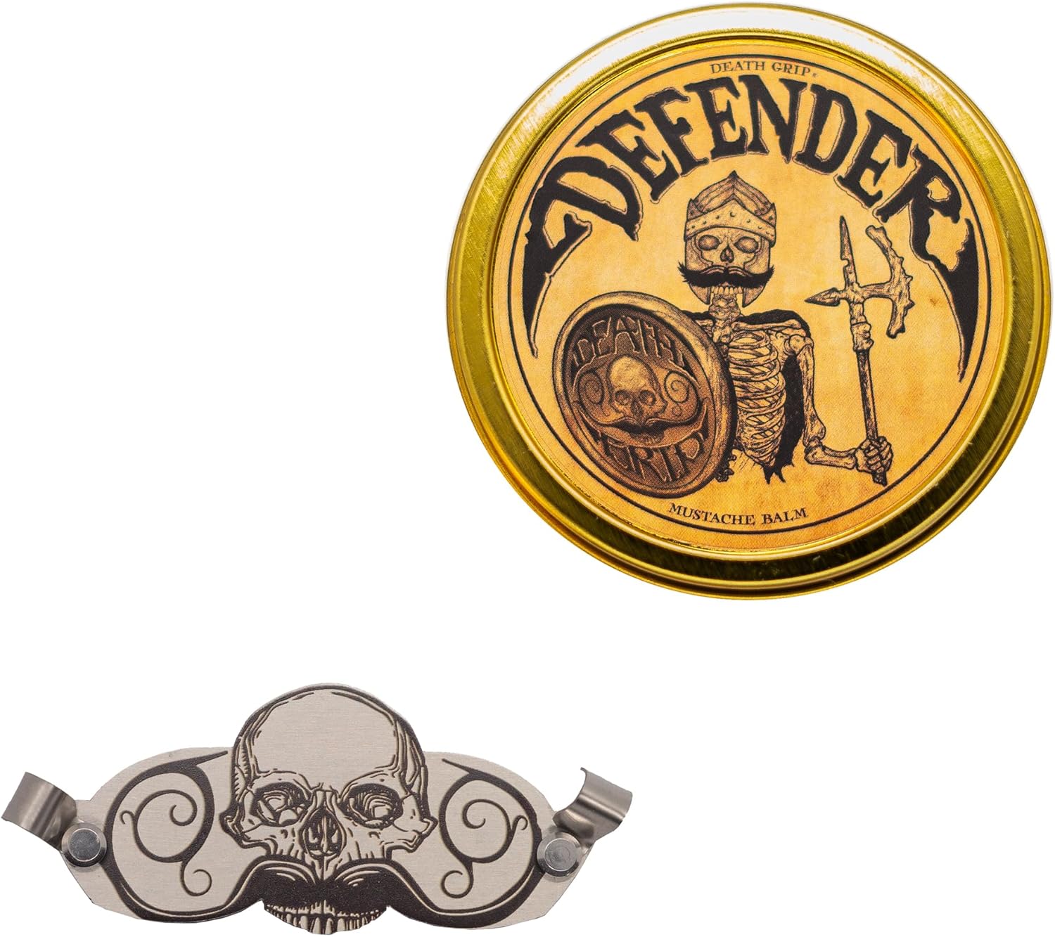 Defender Moustache Balm and Defender Moustache Protector Kit 2oz Moustache Balm and Moustache Drink Guard