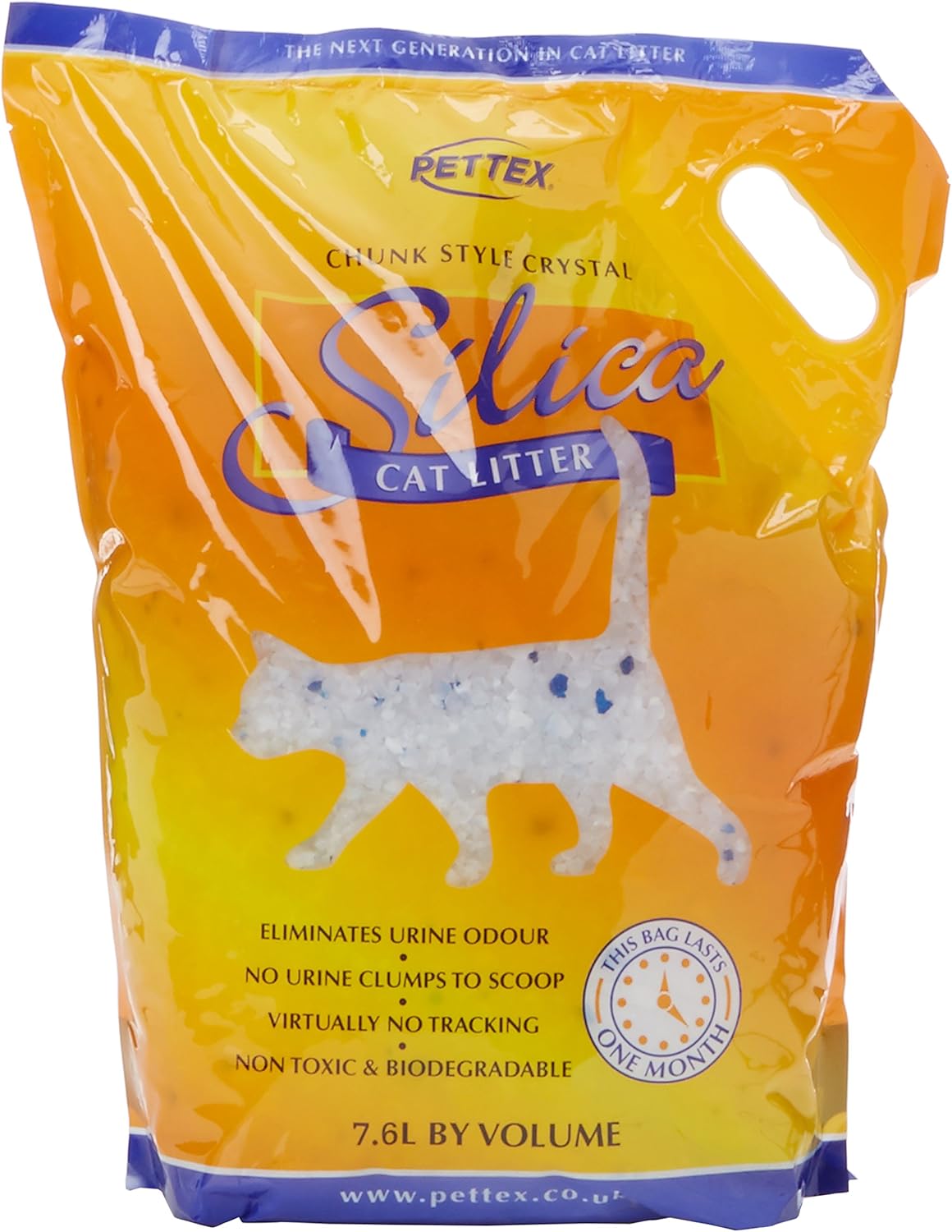 Pettex Silica Cat Litter Granules, 7.6L, clear