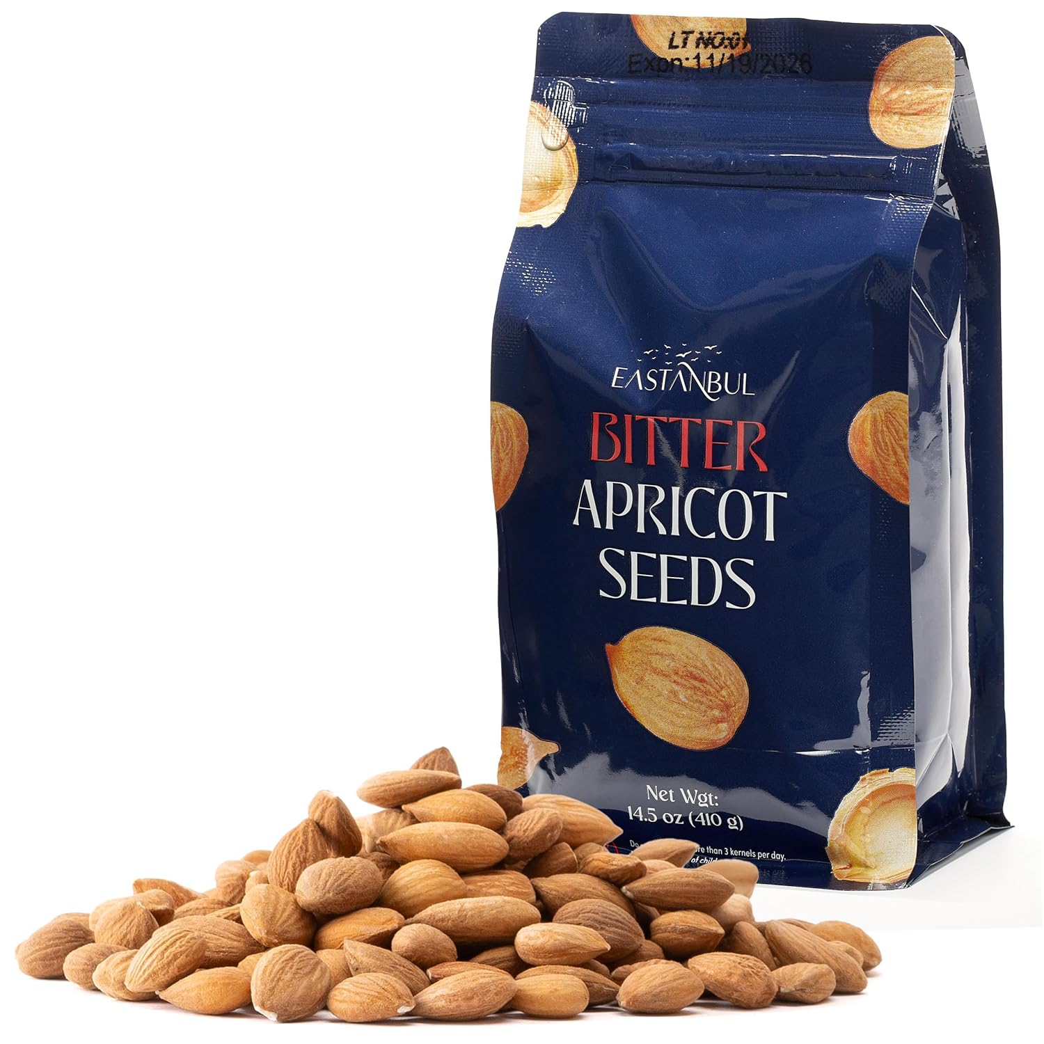 Eastanbul Apricot Seeds, 14.5oz, Apricot Kernels, Raw & Bitter Seeds, 100% Natural Farm Fresh Premium Bitter Kernels, Almondy from Turkey, Vegan, Gluten Free, Non GMO