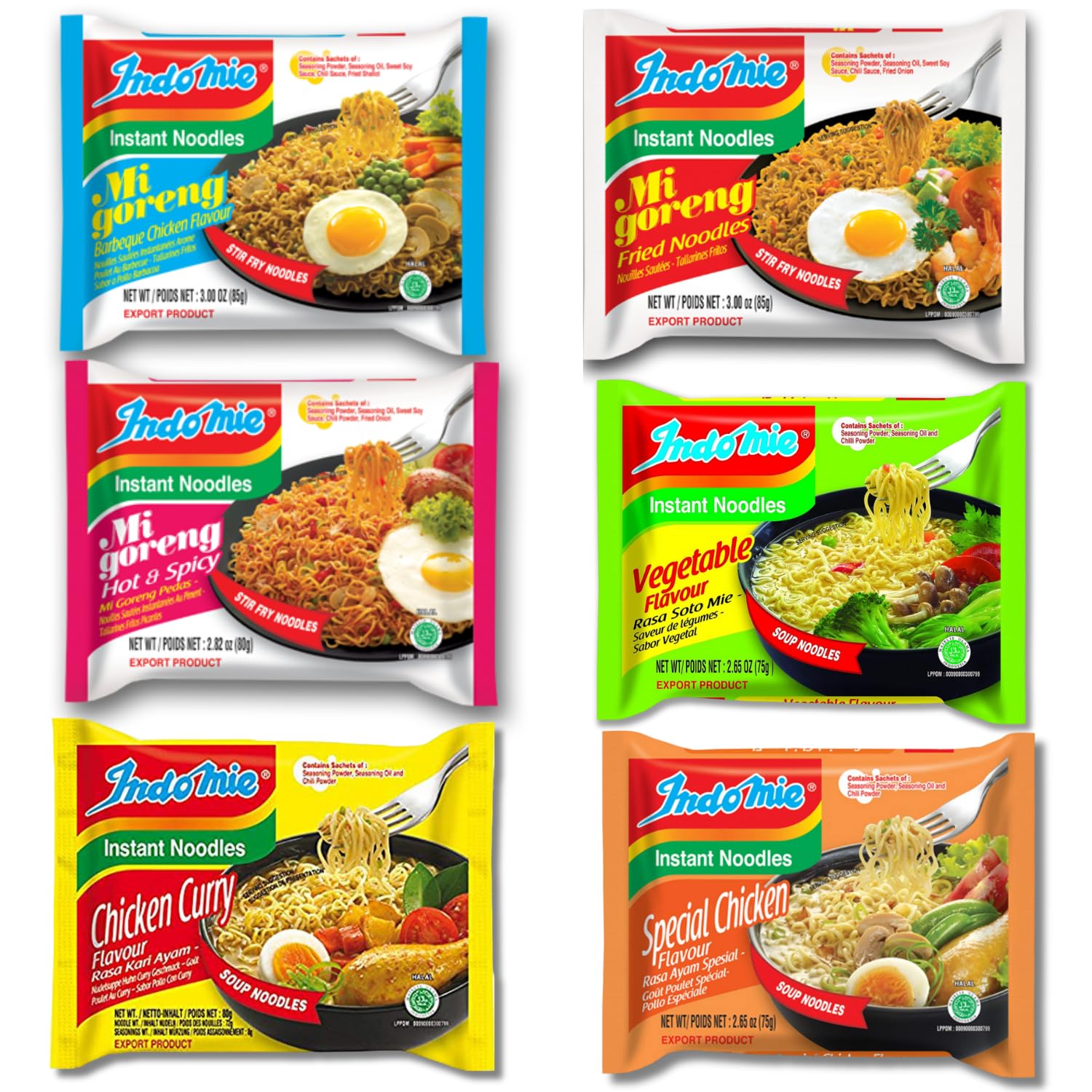 Indomie Variety Case (30 Bags), 1.0 Count