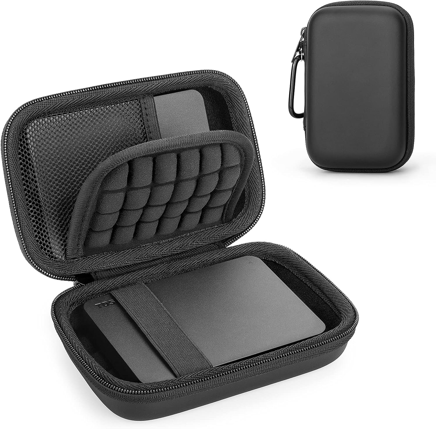 Hard Drive Case for Portable External WD Elements/WD My Passport/Toshiba Canvio Basics/Seagate Hardrive, Protective Cover Storage Bag (Black)