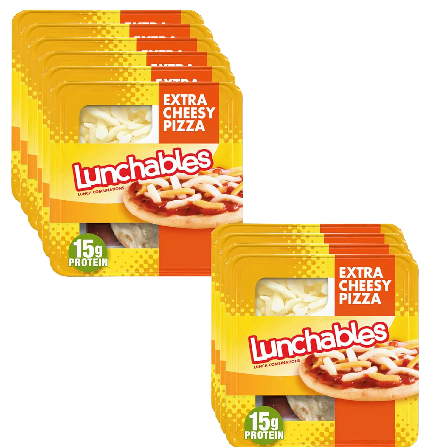 Lunchables Extra Cheesy Pizza Meal Kit with Capri Sun Pacific Cooler Drink & Airheads White Mystery Candy - 10 Pack (10.6 oz Each) - Ready Set Gourmet Donate a Meal Program