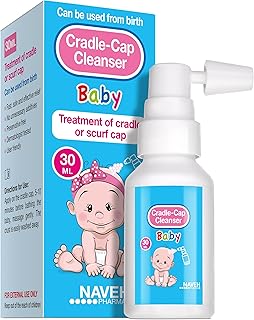 NAVEH PHARMA Cradle Cap Cleanser For Baby & Kids | 100% Natural Cradle Cap Treatment | Spray & Wash No Scrubbing | Better Than Shampoo Or Brush | Help With Dandruff | Olive Oil & Squalane | 1 FL OZ