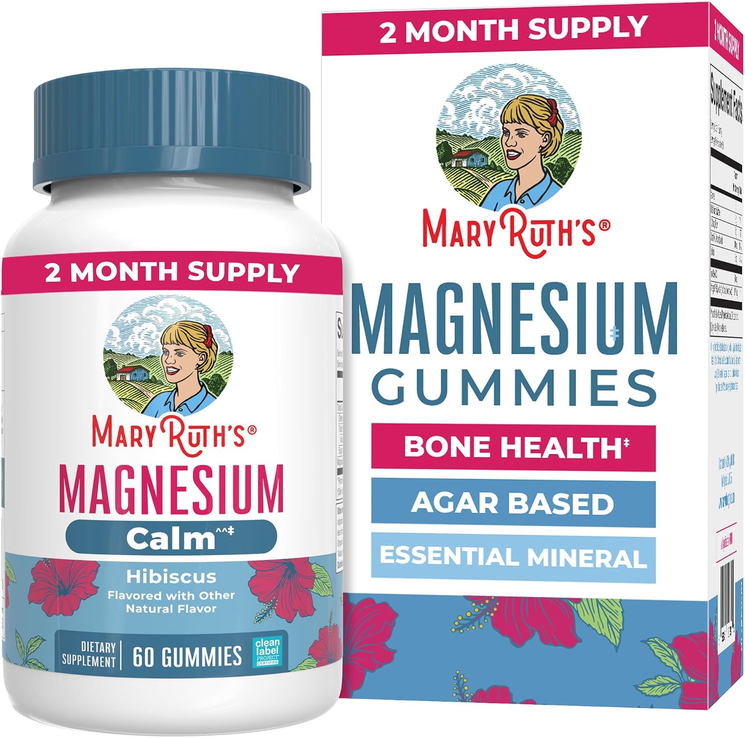 MaryRuth's Magnesium Calm Gummies, 50mg Magnesium Citrate, 60 Count, Vegan