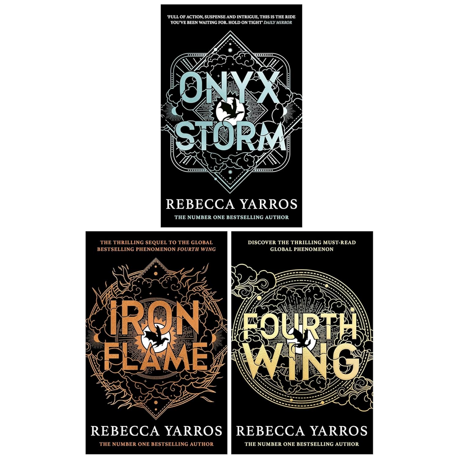 The Empyrean Series 3 Books Collection Set By Rebecca Yarros (Fourth Wing, Iron Flame & Onyx Storm)