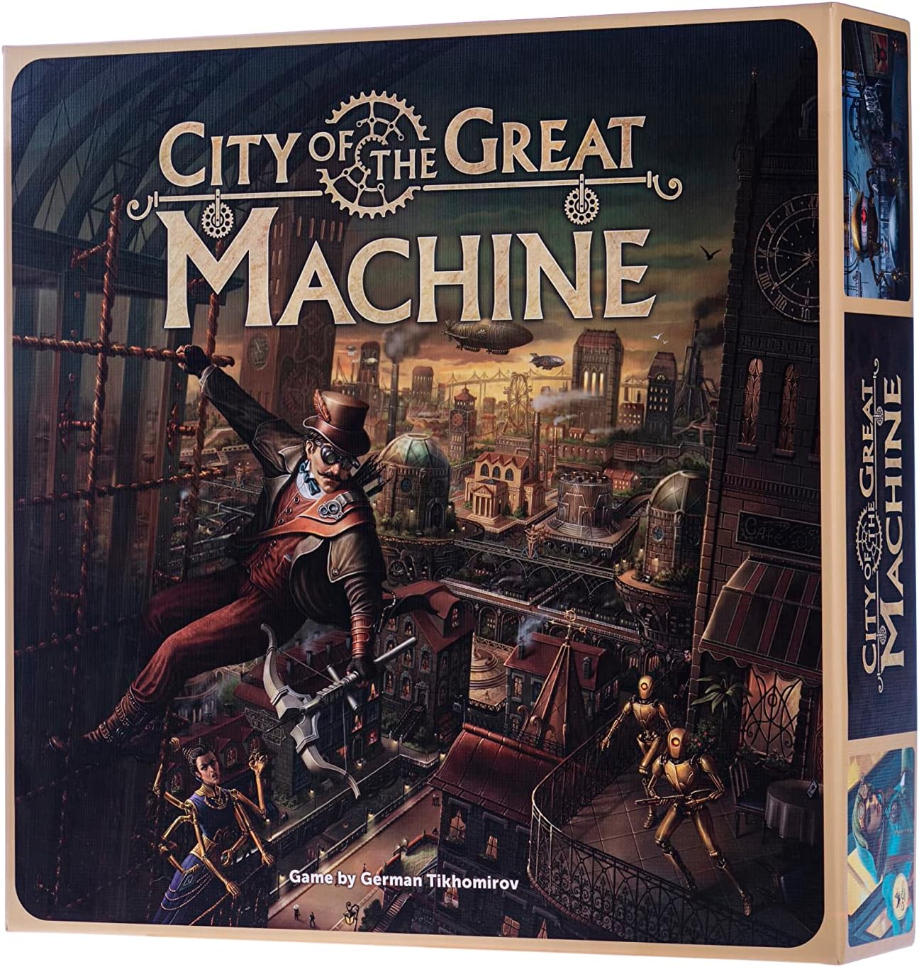 City of The Great Machine Board Game | 1-4 Players | Ages 14 and up | Steampunk | One-vs-Many | Hidden Movement | Cooperative & Solo | Average Playtime 45-90 min