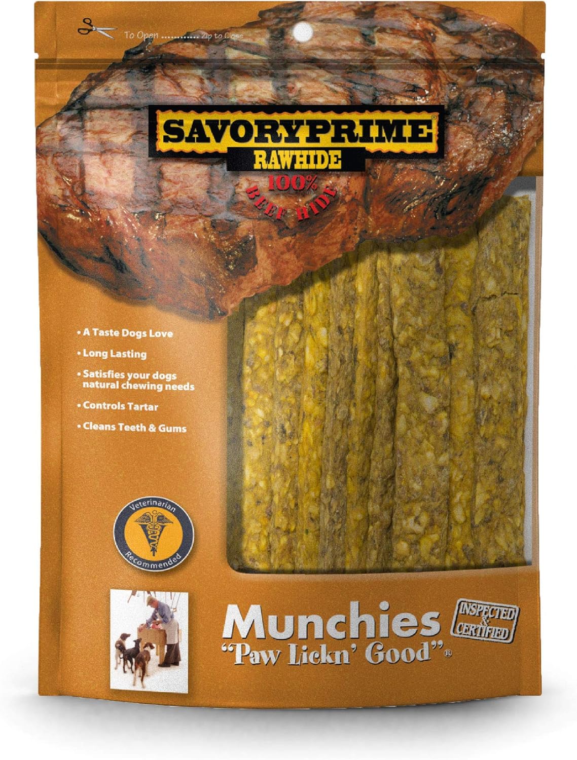 Savory Prime 12-Pack Munchie Strips, 5-Inch, Chicken