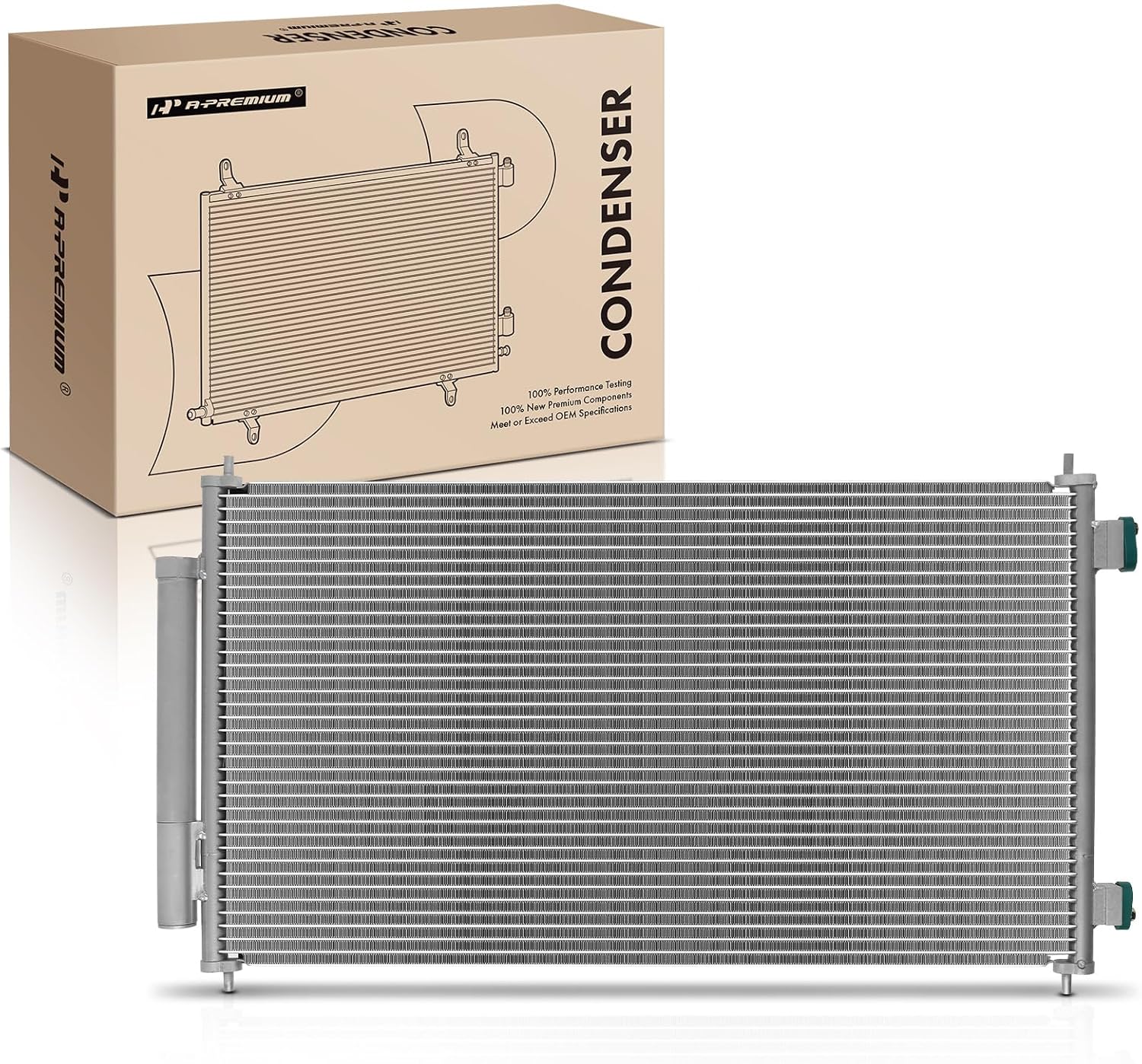 A-Premium Air Conditioning A/C Condenser - Fits for 3599 - Compatible with 2007-2011 Honda CR-V L4 2.4L, w/Receiver Drier