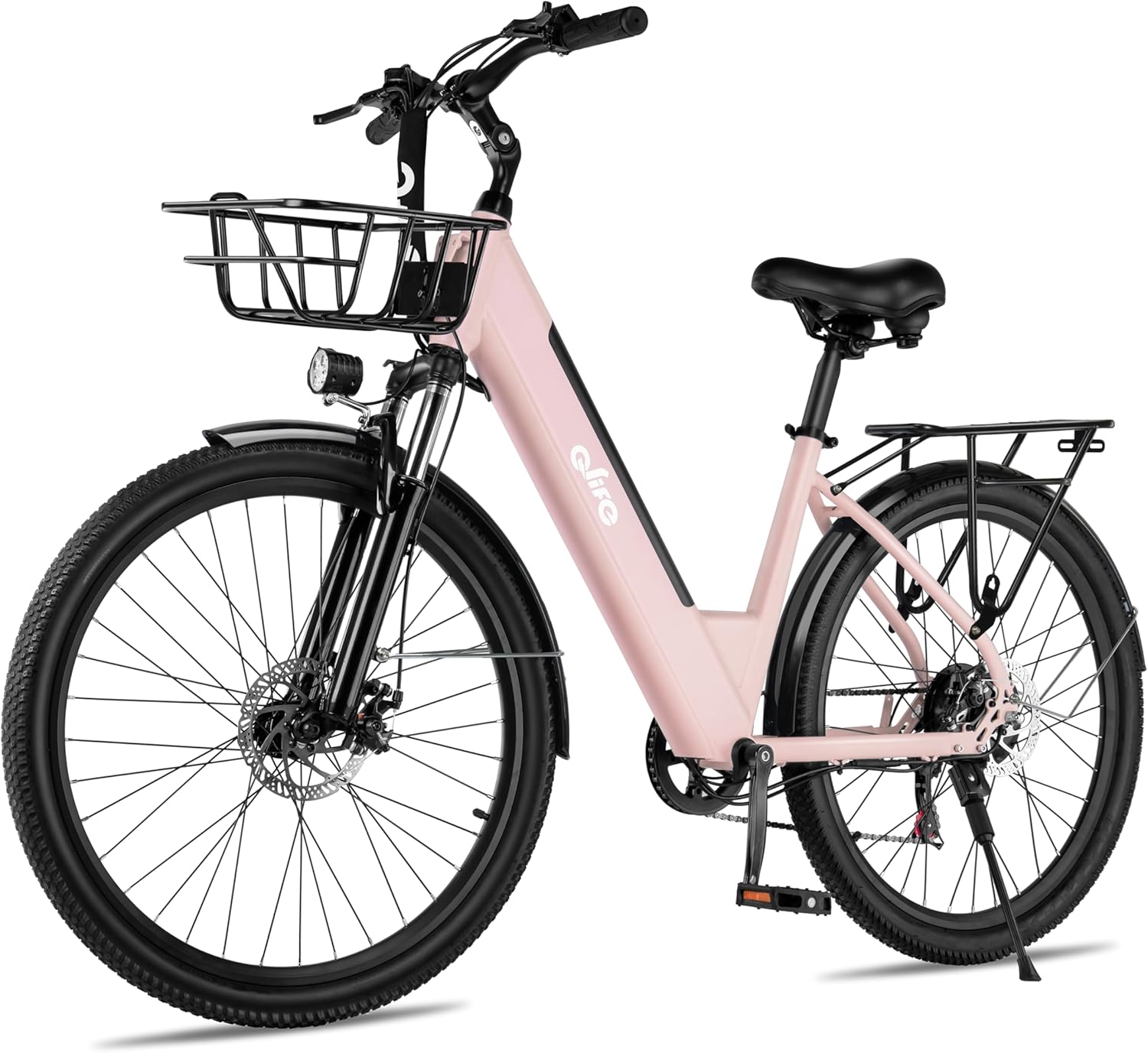 Qlife Cityone 26" Electric Bike for Adults, Peak 1000W/750W Step-Through Ebike, 40-55Miles Range, Up to 25Mph/22Mph, UL2849 Certified Removable Battery Ebikes with 7 Speed, Commuter E Bicycle