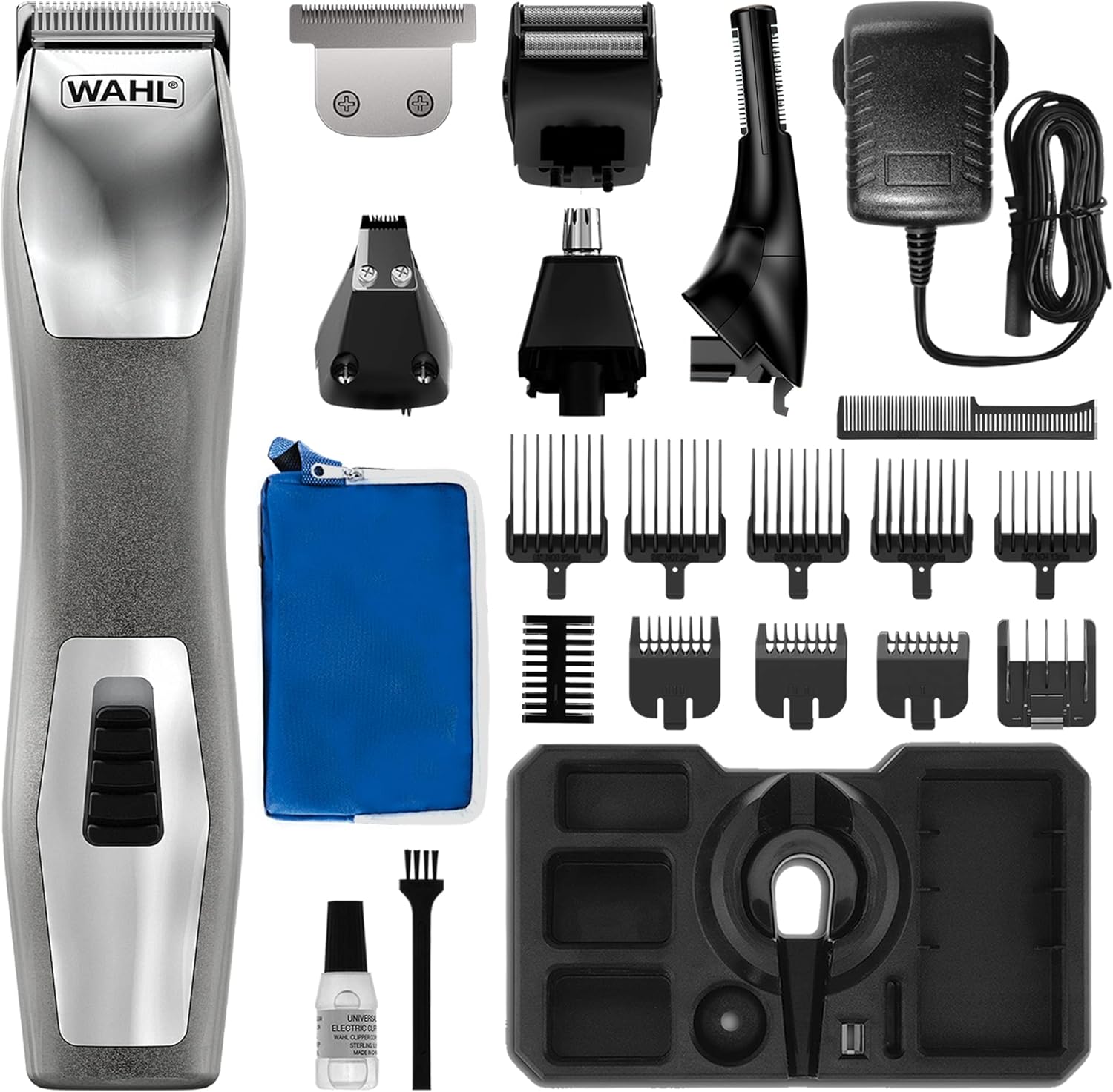 Wahl Chromium 11-in-1 Multigroomer, Eyebrow Cutting Ability, Body Trimmers, Men’s Beard Trimmer, Stubble Trimming, Body Shaving, Face Grooming, Male Grooming Set