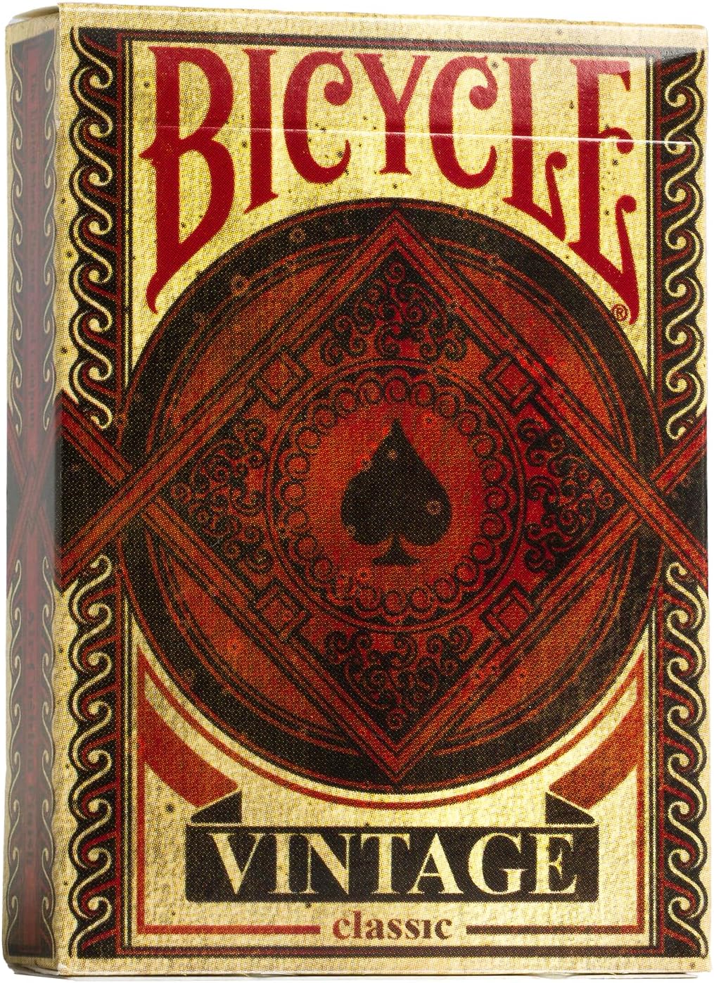 Fournier Bicycle Vintage Playing 1 Deck, Air Cushion Finish, Professional, Superb Handling & Durability, Gift for Card Collectors, Black & Red