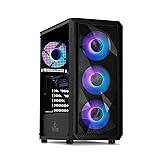 YEYIAN Gaming PC Tanto - Intel Core i5 12400F 4.4 GHz, GeForce RTX 4060 Gaming Desktop Computer, 1TB NVMe SSD, 16GB DDR5 RAM, Intel B760 Chipset, 650W Gold PSU, 4 ARGB Fans, Win 11 Home, USB-C 3.2