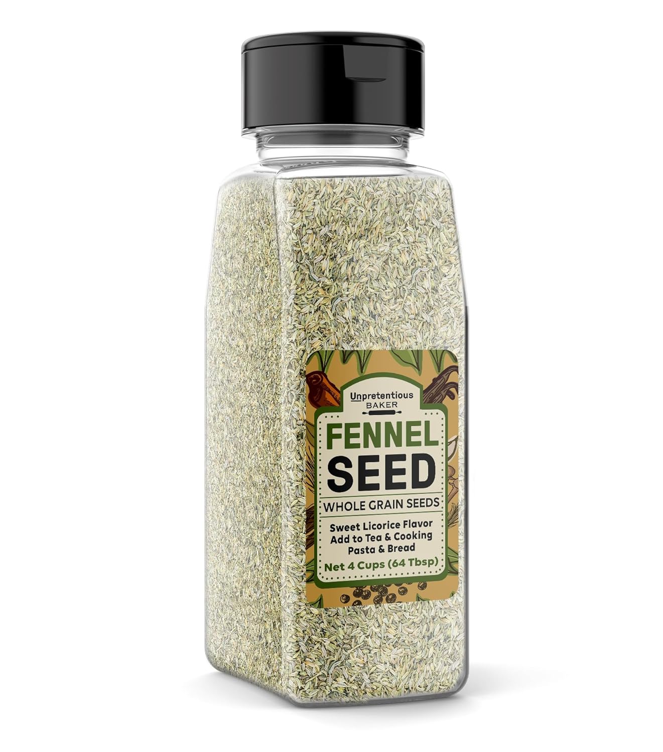 Unpretentious Fennel Seeds, (4 Cups) Teas & Cooking, Delicious Sweet Licorice Flavor