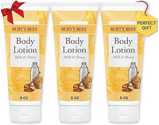 Burt's Bees, Body Lotion with Milk and Honey, Moisturizing Lotion for Normal to Dry Skin, 98.6% Natural Origin Skin Care, 6 oz Bottle (3-Pack)