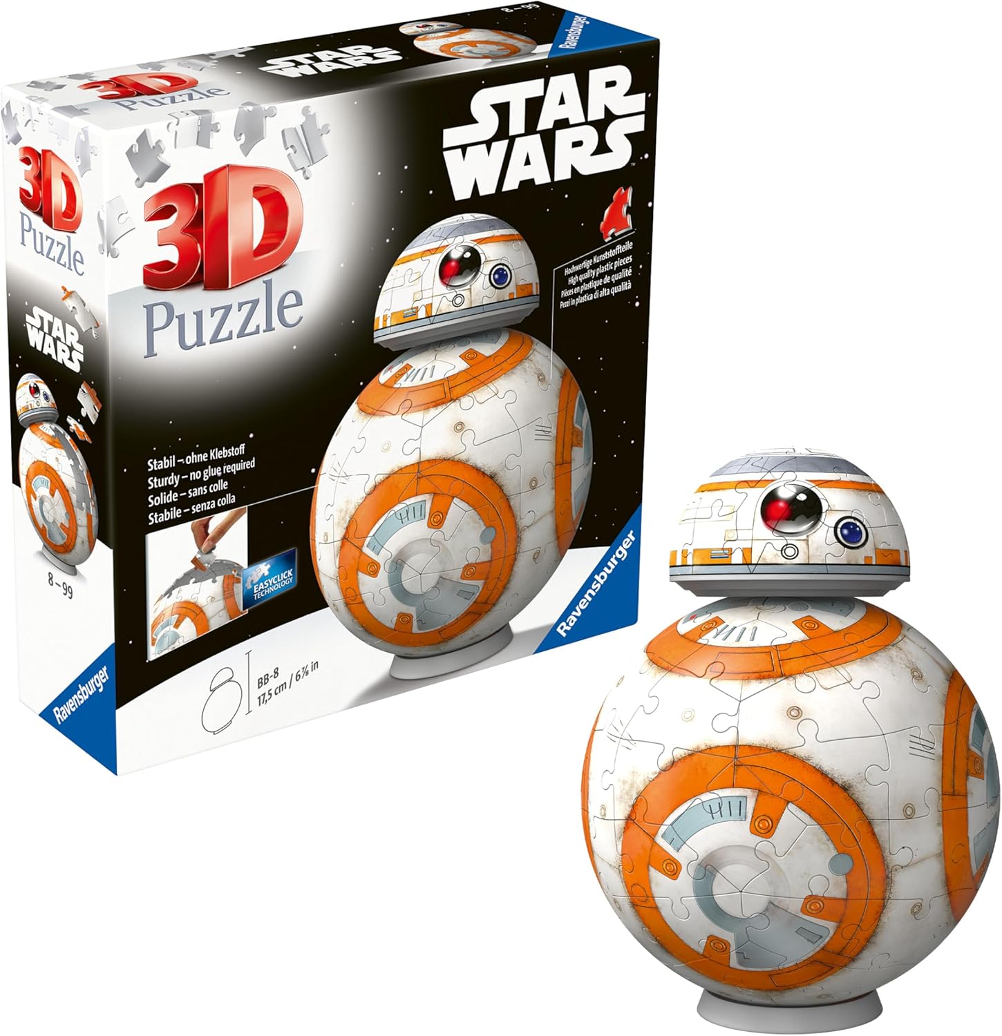 Ravensburger Star Wars BB-8 3D Puzzle for Kids Age 8 Years - 99 Pieces - No Glue Required
