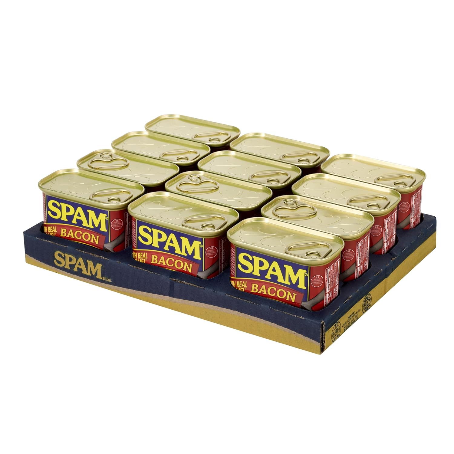 Spam with Real Hormel Bacon Luncheon Meat 12 oz (Pack of 12)