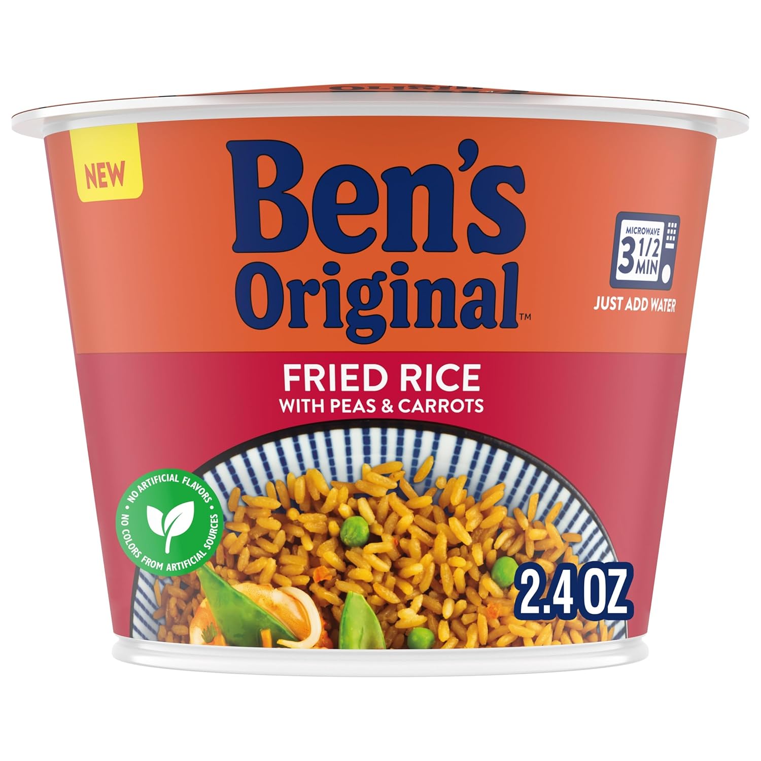 BEN'S ORIGINAL Fried Rice Single Serve Cup, Snack or Side, Microwave in 3.5 Minutes, 2.4 oz (Pack of 8)