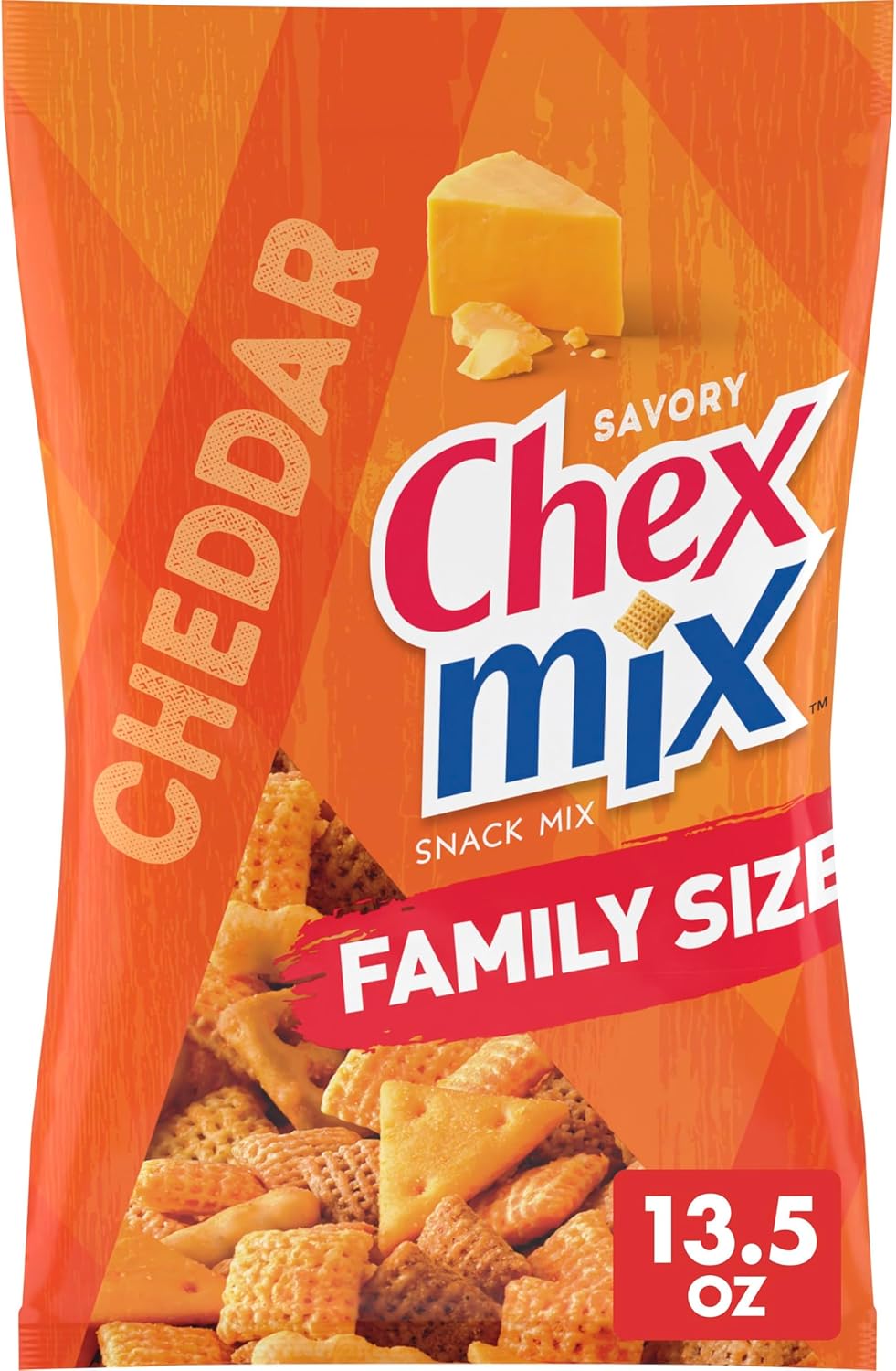 Chex Mix Cheddar Savory Snack Mix, Family Size, 383 ml
