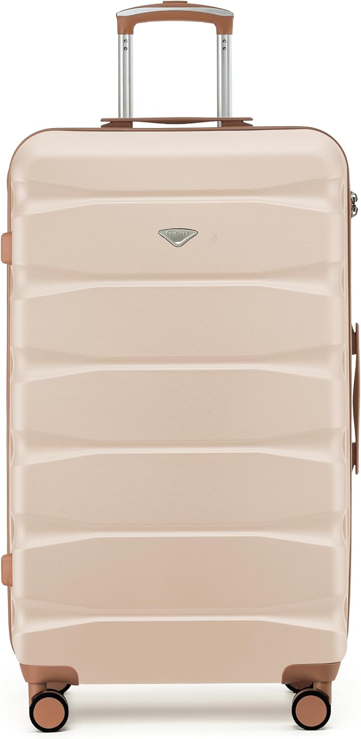 Flight Knight Large Trunk Check in Suitcase 131 L Capacity Interior Extra Large 80 x 46.5 x 38 cm - Hard Shell Checked Luggage for Long-Haul Travel, Spinner Wheels and TSA Lock - Airlines Approved
