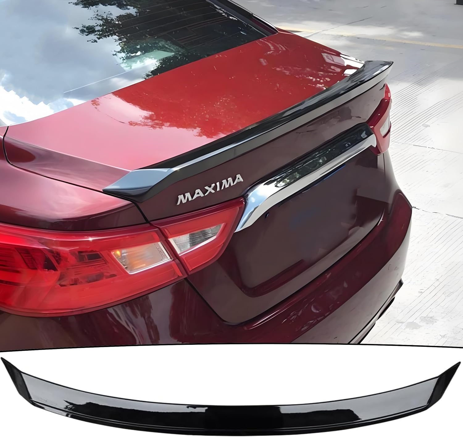 Rear Trunk Spoiler Wing Fit for Nissan Maxima S/SL/SR/SV/Platinum 2016-2023 Gloss Black Decklid Lip Exterior Accessories