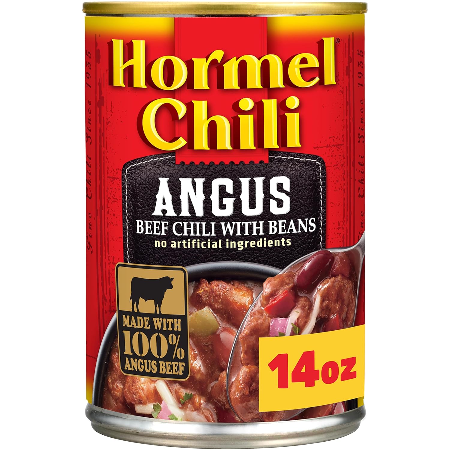 HORMEL Angus Beef Chili with Beans, 14 oz (Pack of 12)