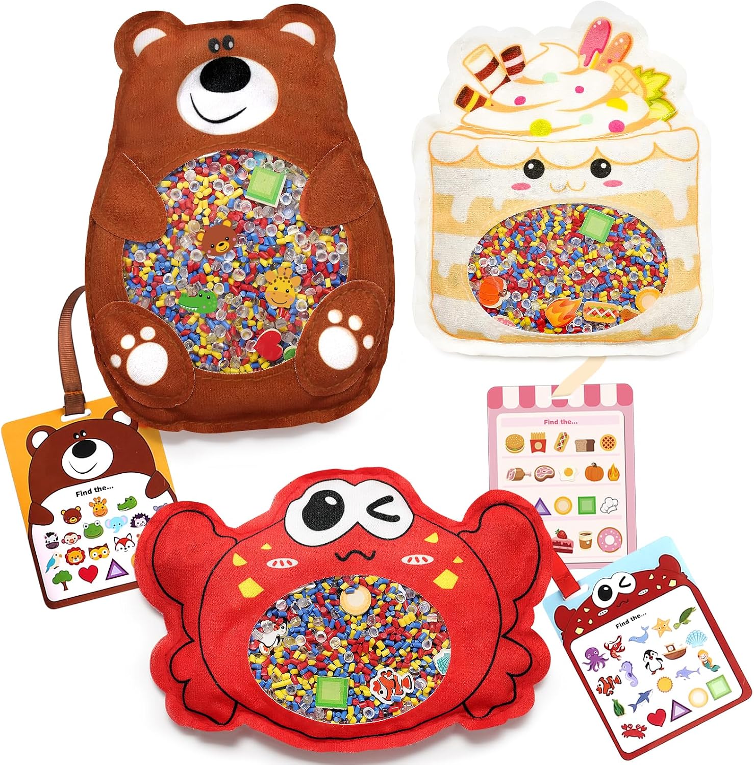 Joyreal Sensory Seek and Find Busy Bag, Hide & Seek Travel Toys for Kids 3+