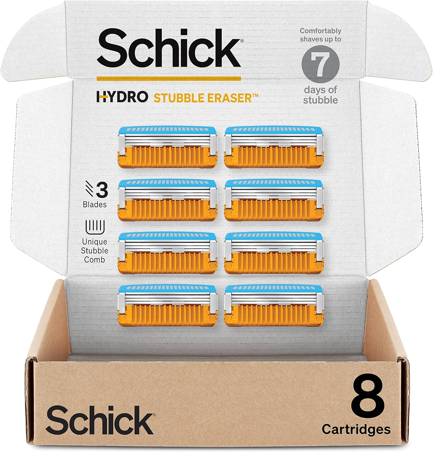 Schick Hydro Stubble Eraser Refills — Stubble Razor Refills, 8 Count