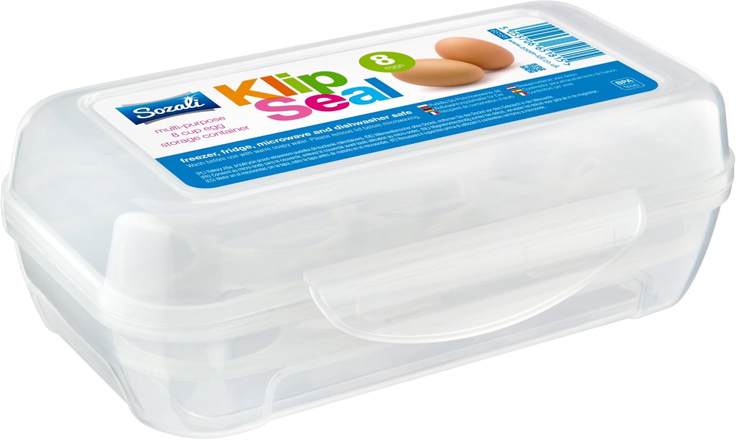 Klip Seal BPA Free 8 Cup Tray Egg Eggs Food Storage Box Container