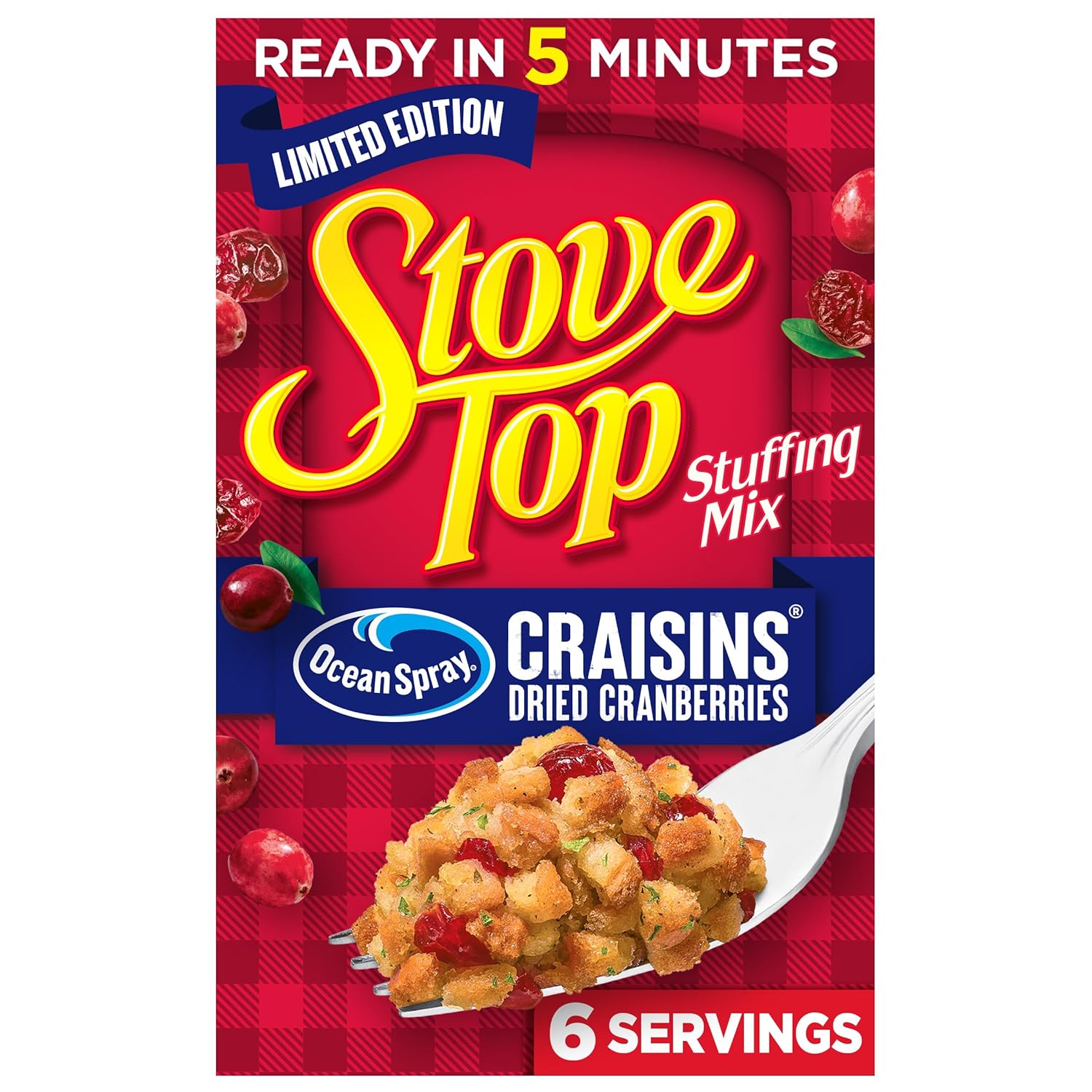 Stove Top Cranberry Stuffing Mix, 6 oz Box