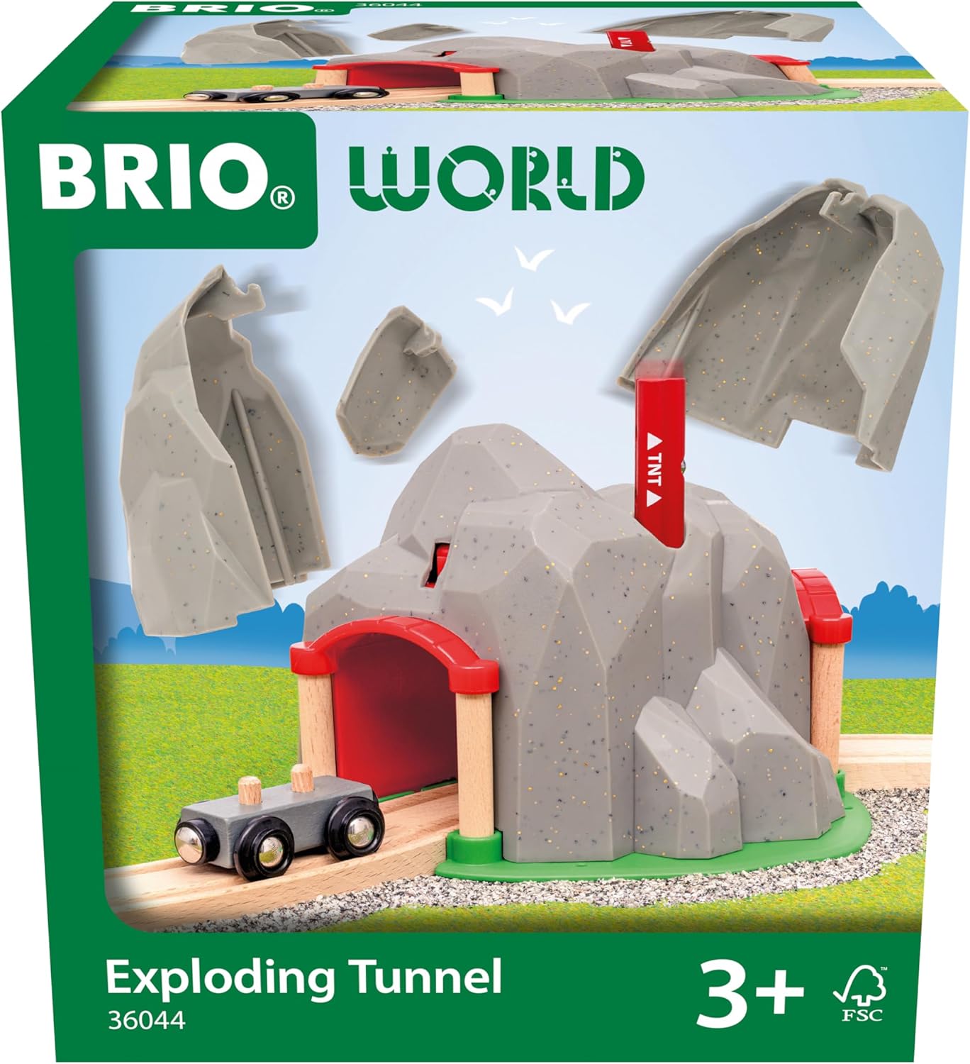 BRIO World Exploding Train Track Tunnel for Kids Age 3 Years Up - Wooden Railway Accessories and Add Ons
