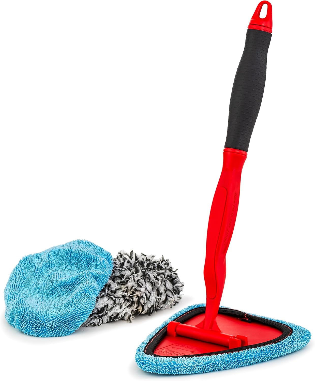 Griot's Garage 2-in-1 Easy Reach Detailing Wand, Extended Reach for Windshield, Window, Mirror, Dashboard, Vehicle Cleaning, 18" Handle