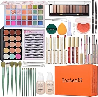 All in One Makeup Kit for Women Full Kit, Makeup Gift Set for Girls & Women, Travel Makeup Set, Professional Makeup Kit Includes lash Clusters Kit Eyeshadow Lipstick Brow Pencil Eyeliner Brush Set