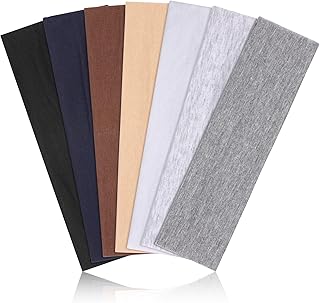 Headbands for Women Non Slip - 7PCS Fashion Sports Hair Bands for Women's Hair, Soft Cotton Cloth Stretchy Headbands for Women for Workout Yoga Running