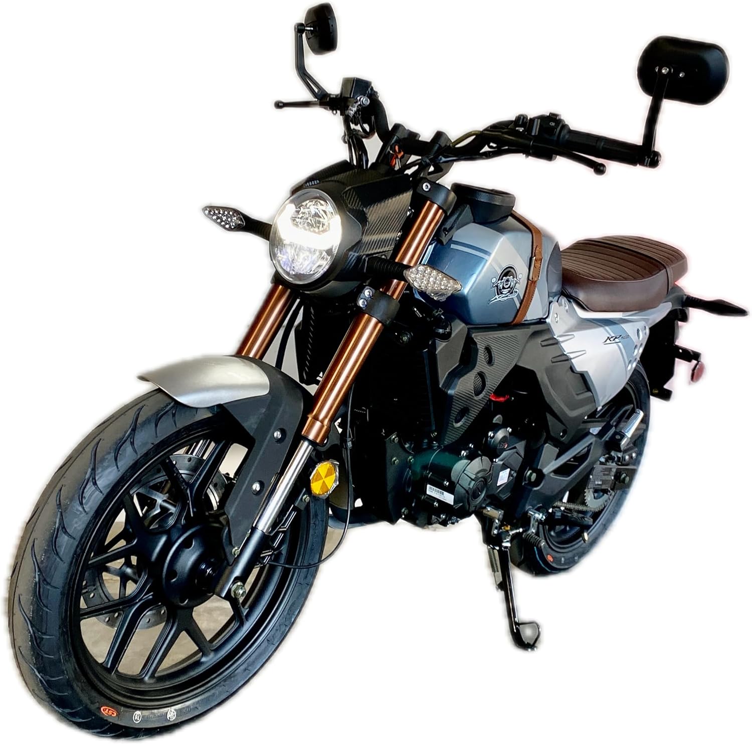 BELMONTE BIKES Lifan KPM 200 Blue Adult Motorcycle Cafe Racer 200cc Gas Street Motorcycle Electric Fuel Injection 17HP 6 Speed Made by Lifan