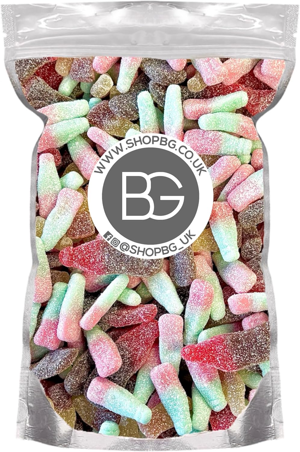 BG Quality Pick & Mix Sweets - Fizzy Cola, Cherry, Tutti Frutti Bottles Mix Sweeties 800g Pouch